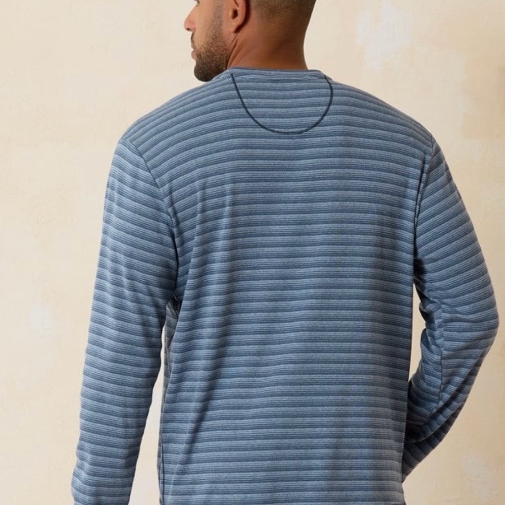 Tommy Bahama Men's Black Striped Long Sleeve Shirt
